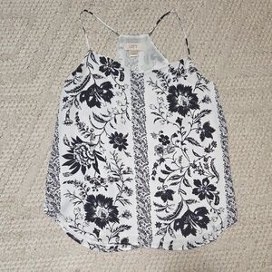 LOFT Black and White Floral Camisole